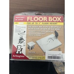 Arlington FLBAF101W Adjustable Floor Box Rectangular White Cover Receptacle